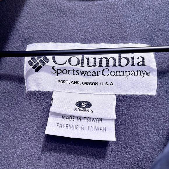 Columbia Nylon Fleece Lined Soft Shell Jacket Blue Full Zip Vintage Womens Small - Picture 6 of 7